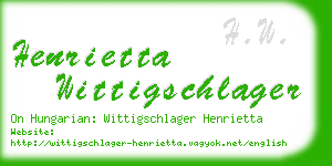 henrietta wittigschlager business card